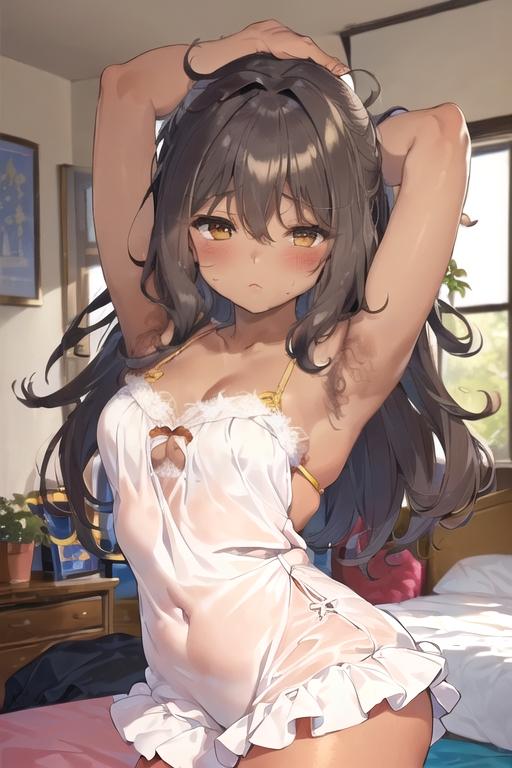 起きたくない女の子(脇毛あり)