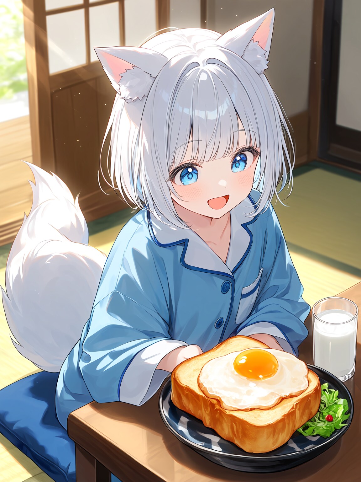 トースト目玉焼きのせ