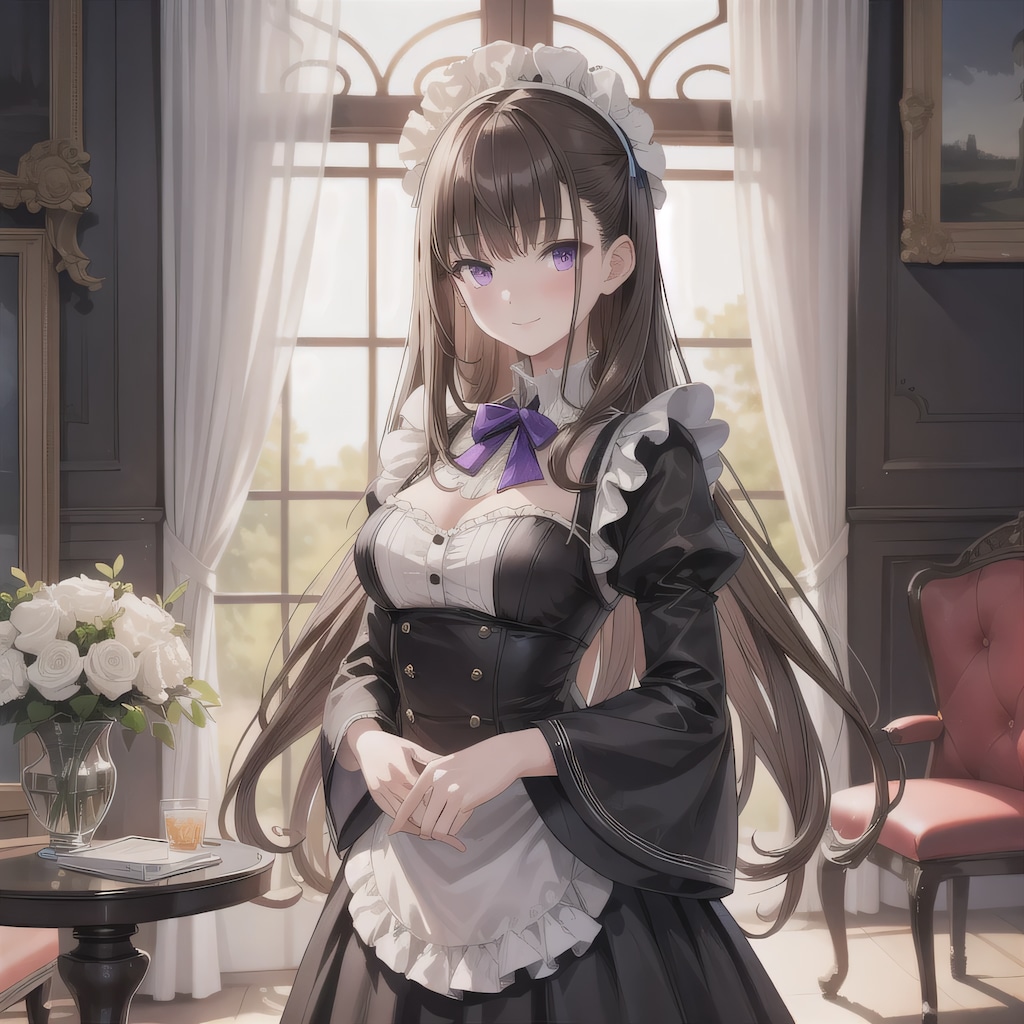 黒髪ロングでメイド服の少女２８