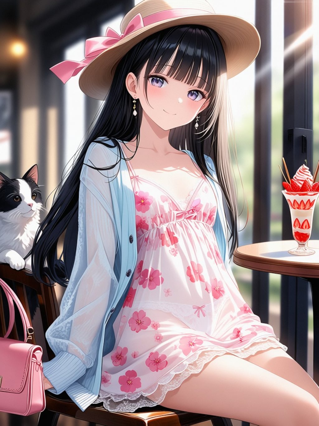 カフェでパフェ