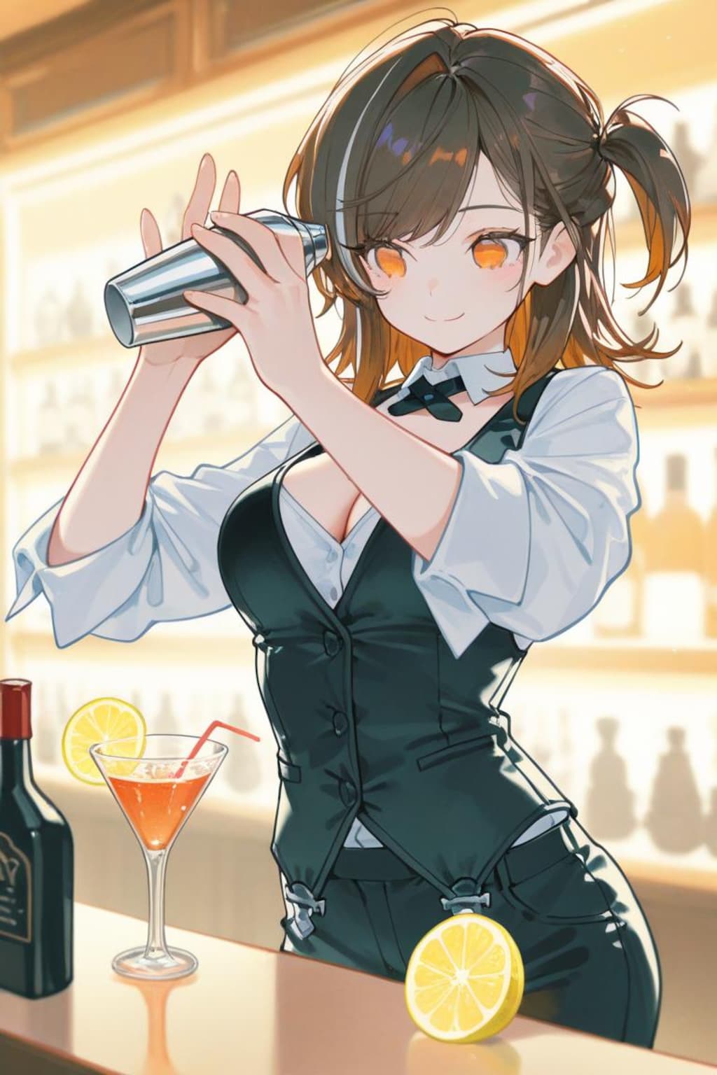 彼女はBARにいる