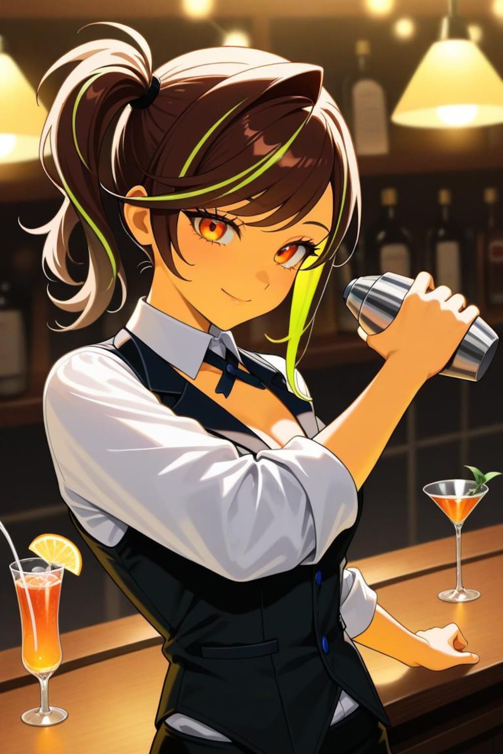 彼女はBARにいる