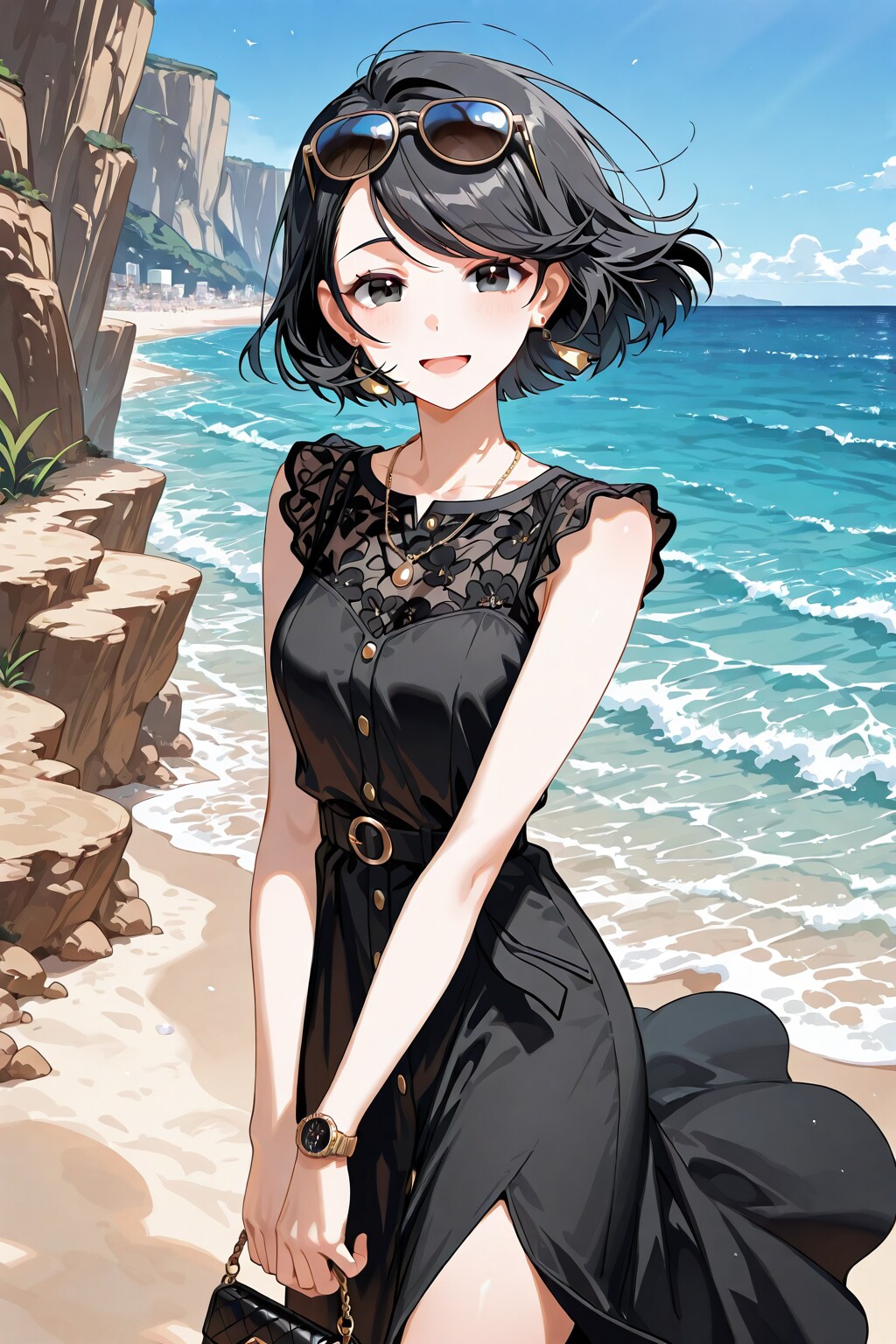 黒いドレス姿の美少女