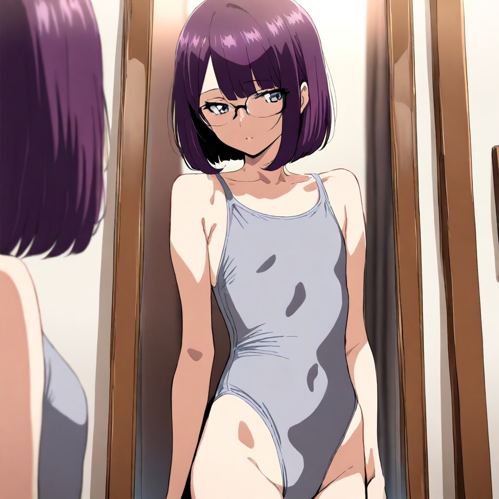 知的シンプルなネイビーワンピース