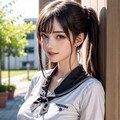 健全　ポニテ４　制服 5枚目
