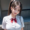 健全　ポニテ４　制服 7枚目