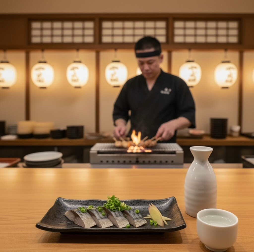 カウンターにて