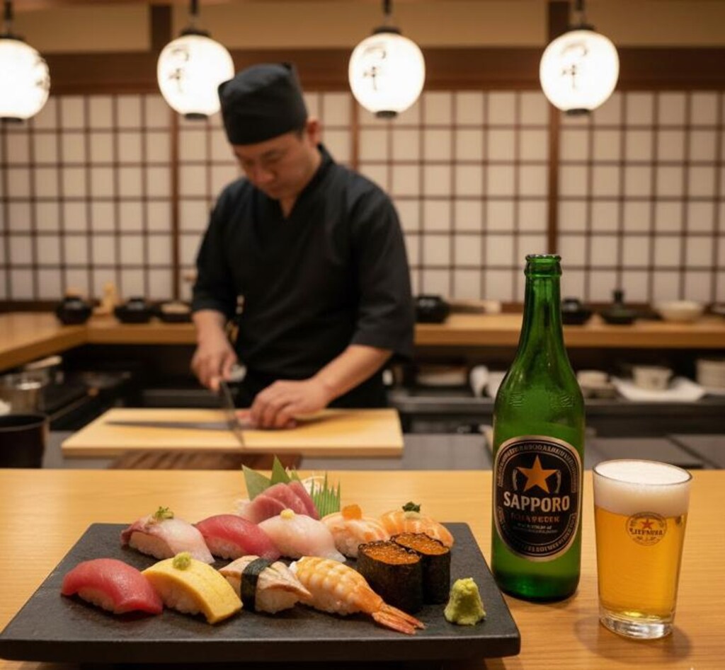 カウンターにて