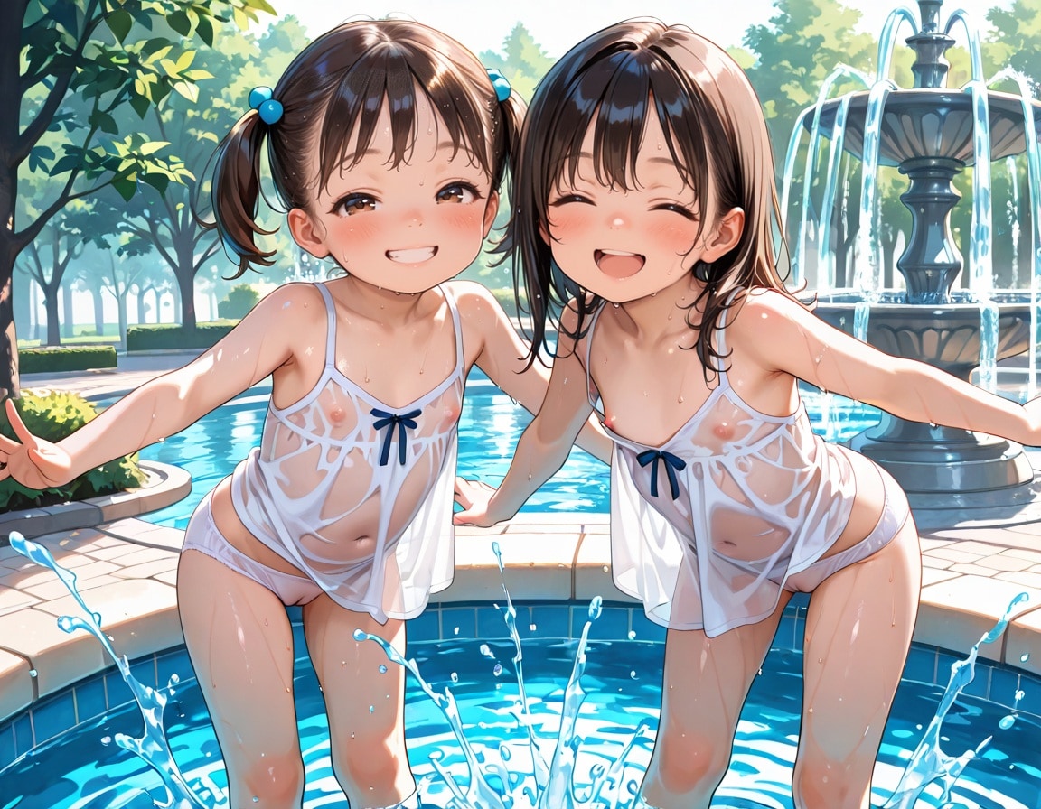 女の子たちのみずあそび