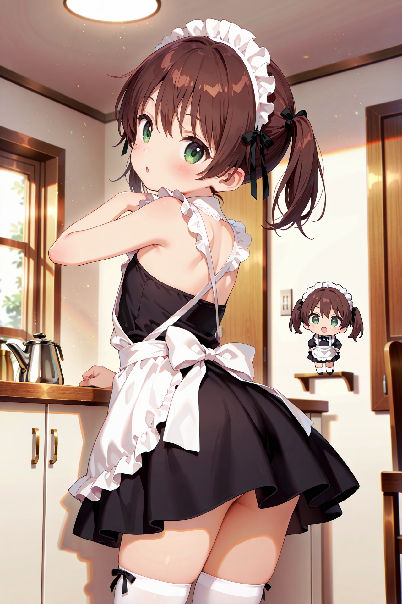 チューブトップ？のロリメイドちゃん | の人気AIイラスト・グラビア