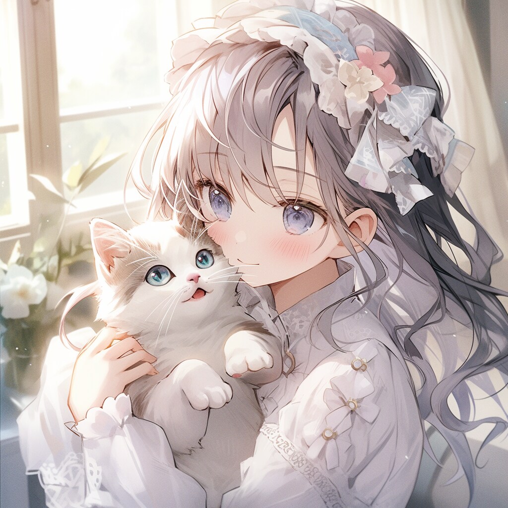 猫と女の子 cats and girl