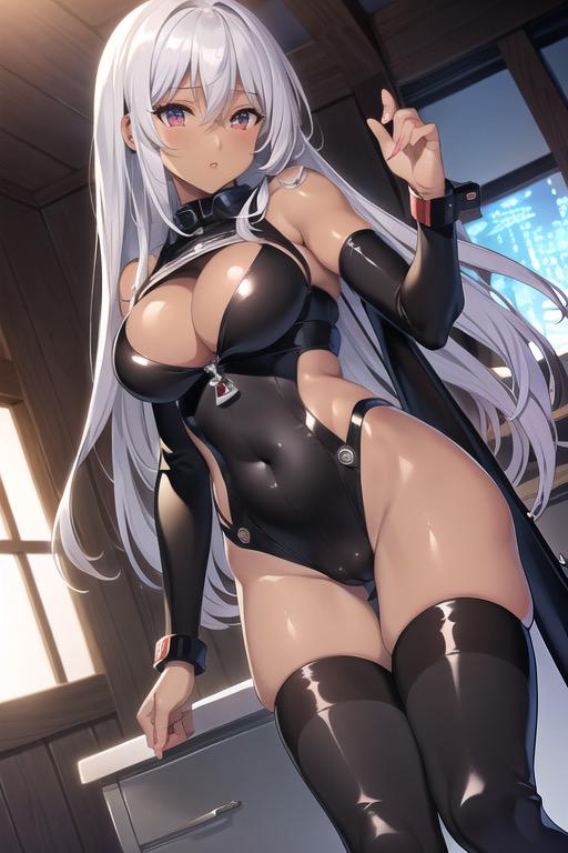 銀髪ラバースーツ姉妹