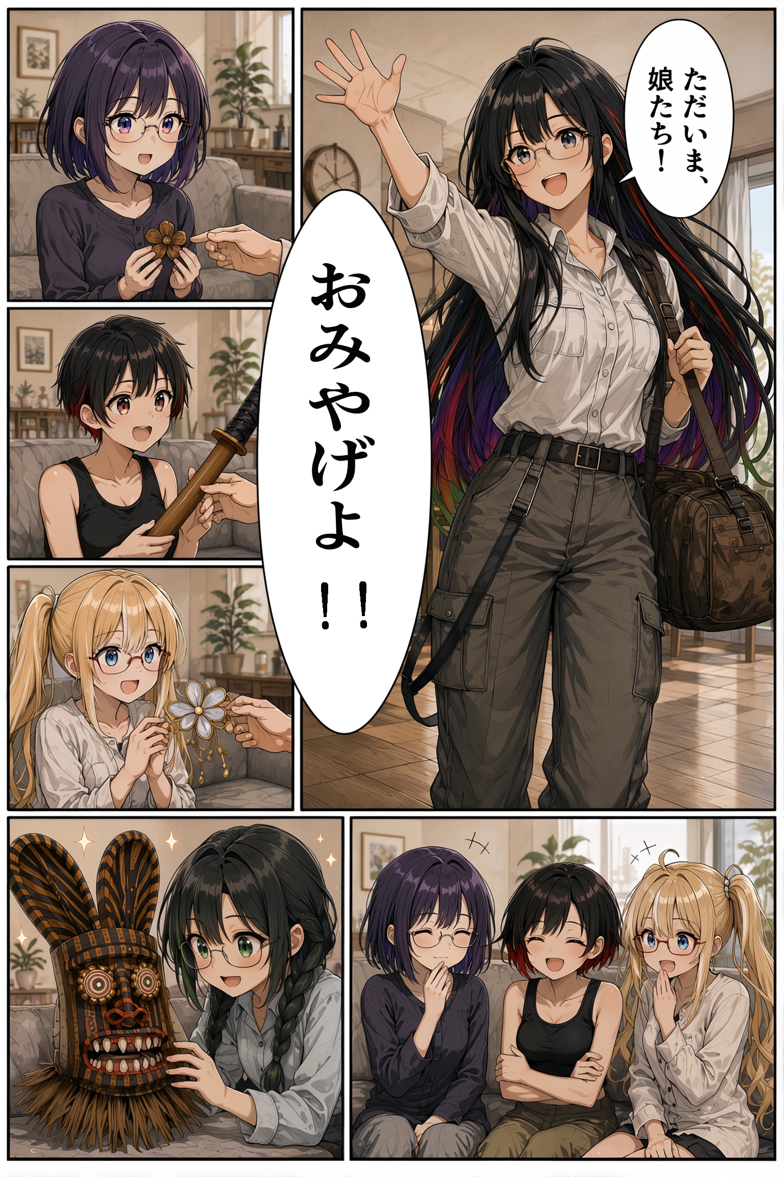帰宅！！黒葉ママ🖤 | の人気AIイラスト・グラビア