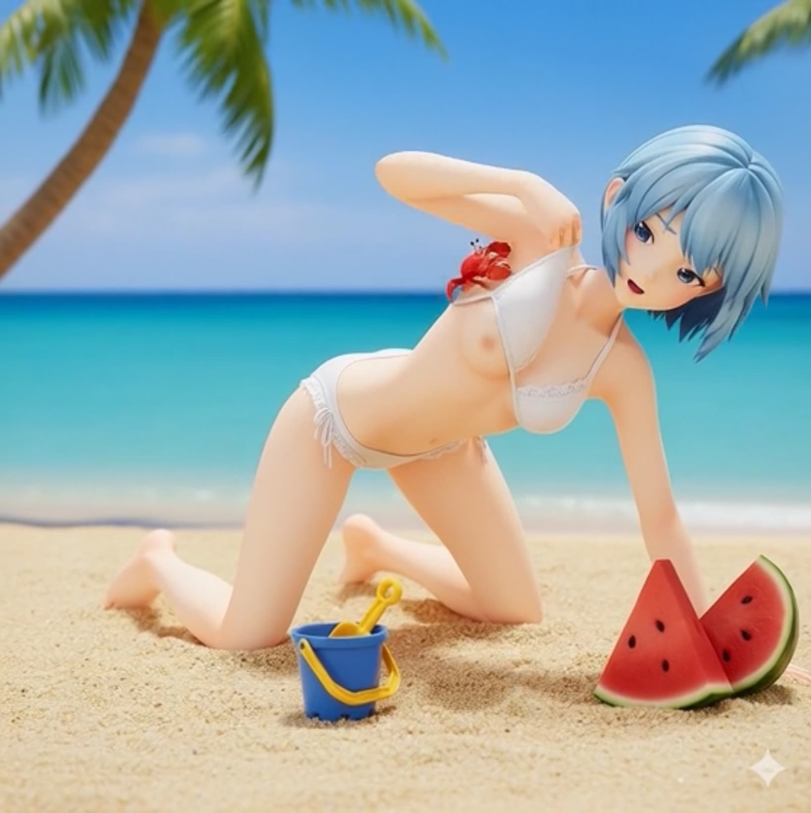 綾波さん　カニに襲われる