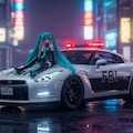 初音ミクとFBI GT-Rパトロールカーのドリ車 3枚目