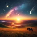 彗星と馬 3枚目