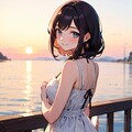 夕暮れ少女 3枚目