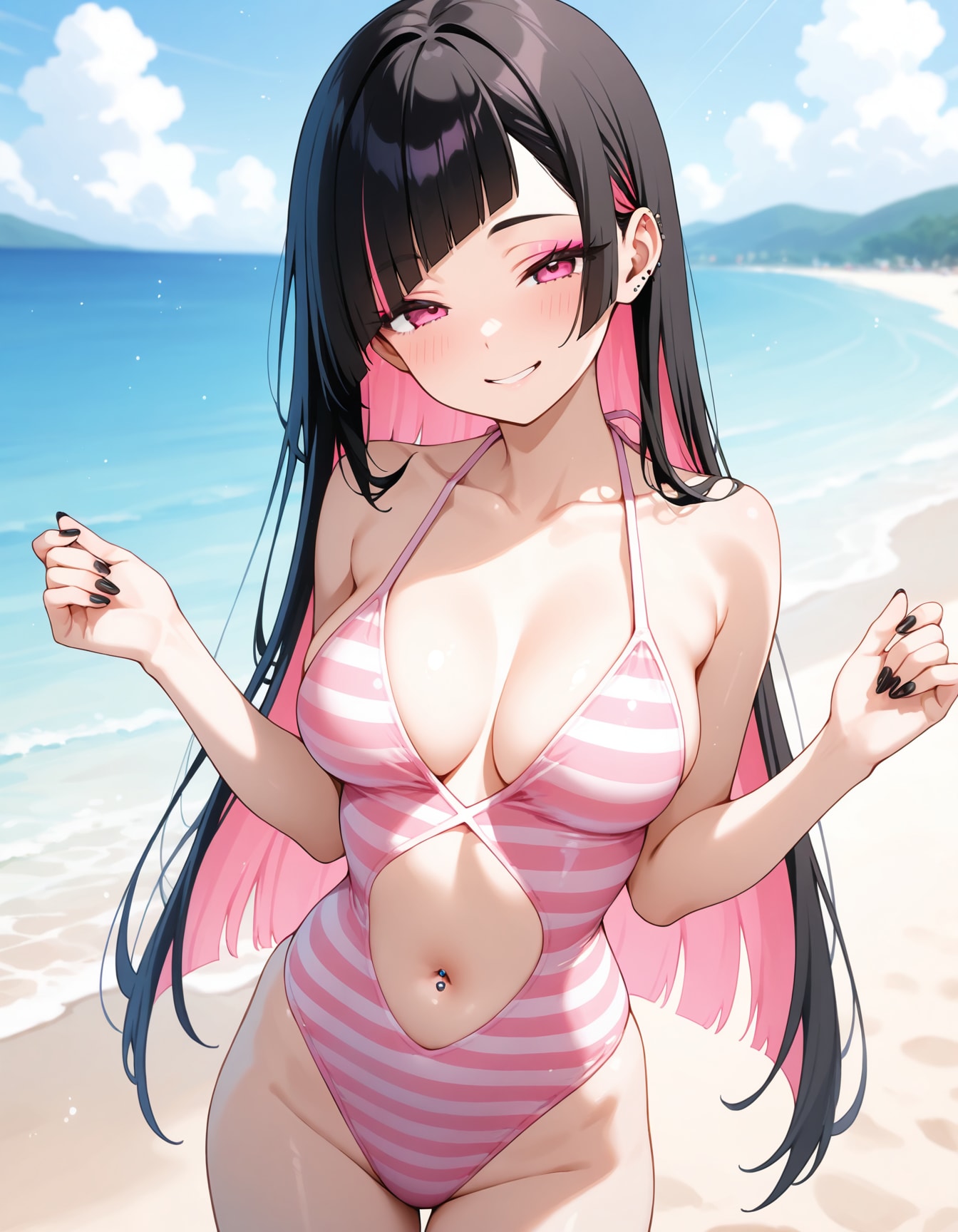 縞水着
