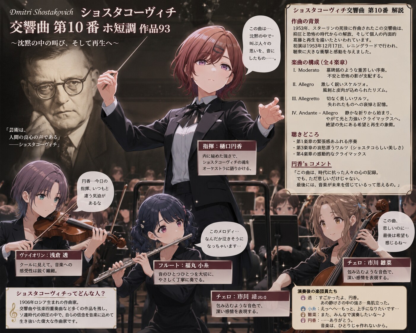 ノクチル(樋口円香＆浅倉透＆福丸小糸＆市川雛菜)がショスタコーヴィチを演奏