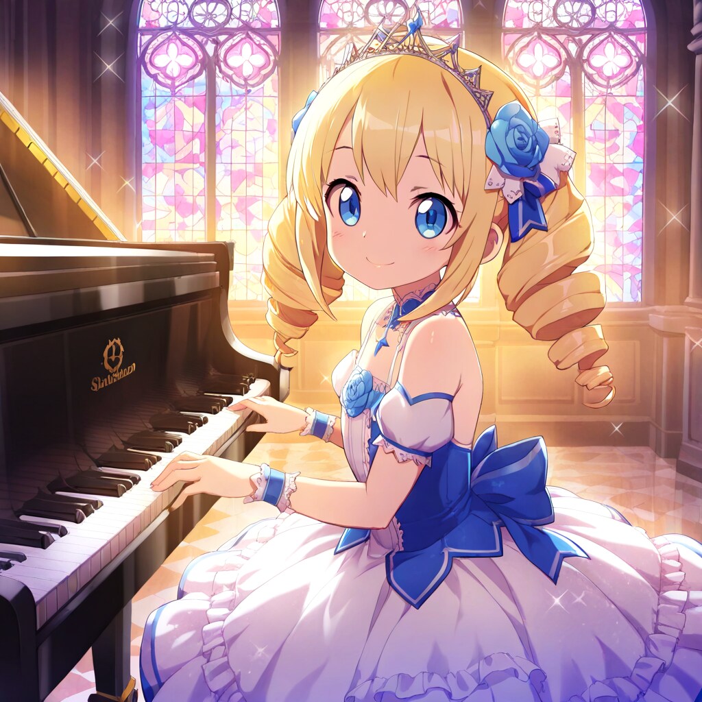 ピアノを演奏するお嬢様