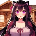 新築ログハウスと、猫耳な黒髪ロング少女！！(8枚) 6枚目