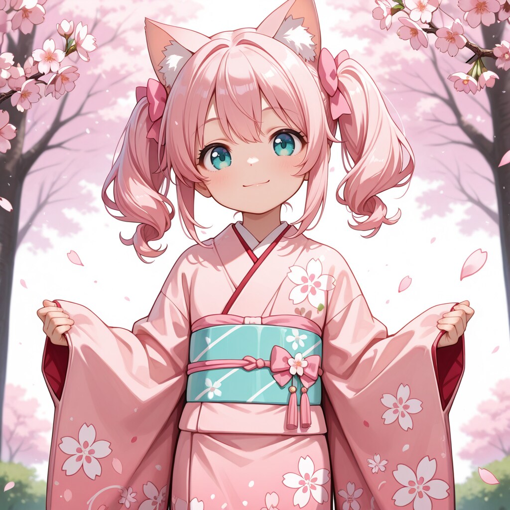 [がぞうどうぞ]和装猫耳ピンクちゃんさん
