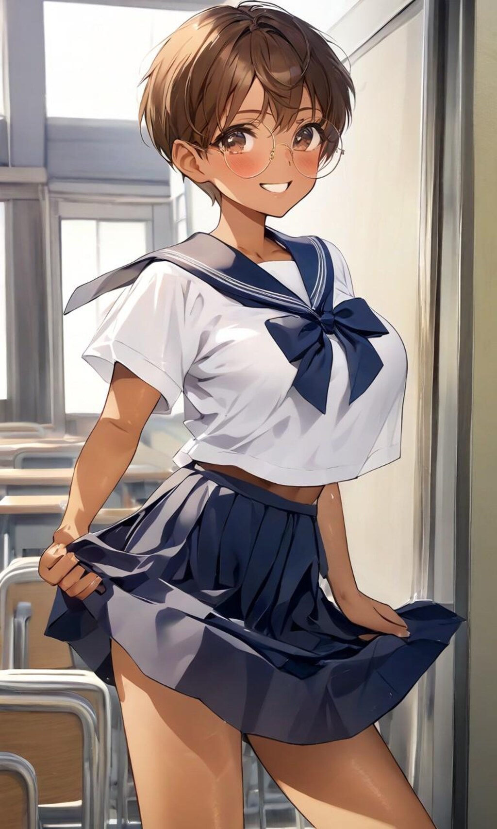 眼鏡っ娘女子高生