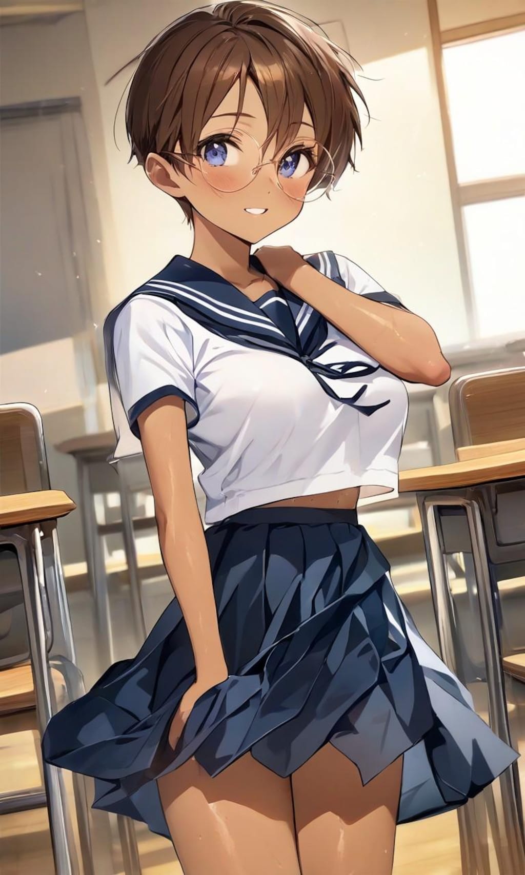 眼鏡っ娘女子高生