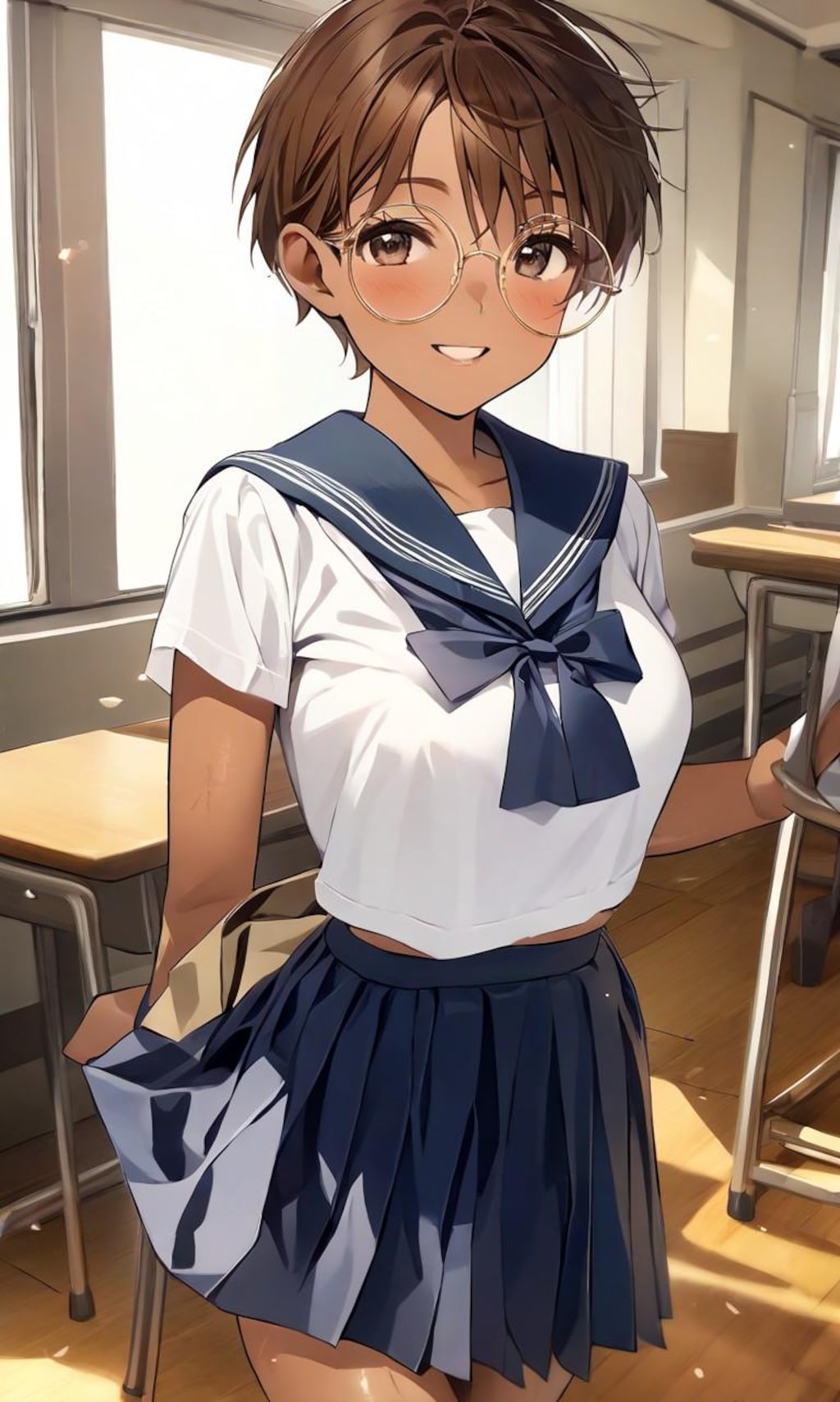 眼鏡っ娘女子高生