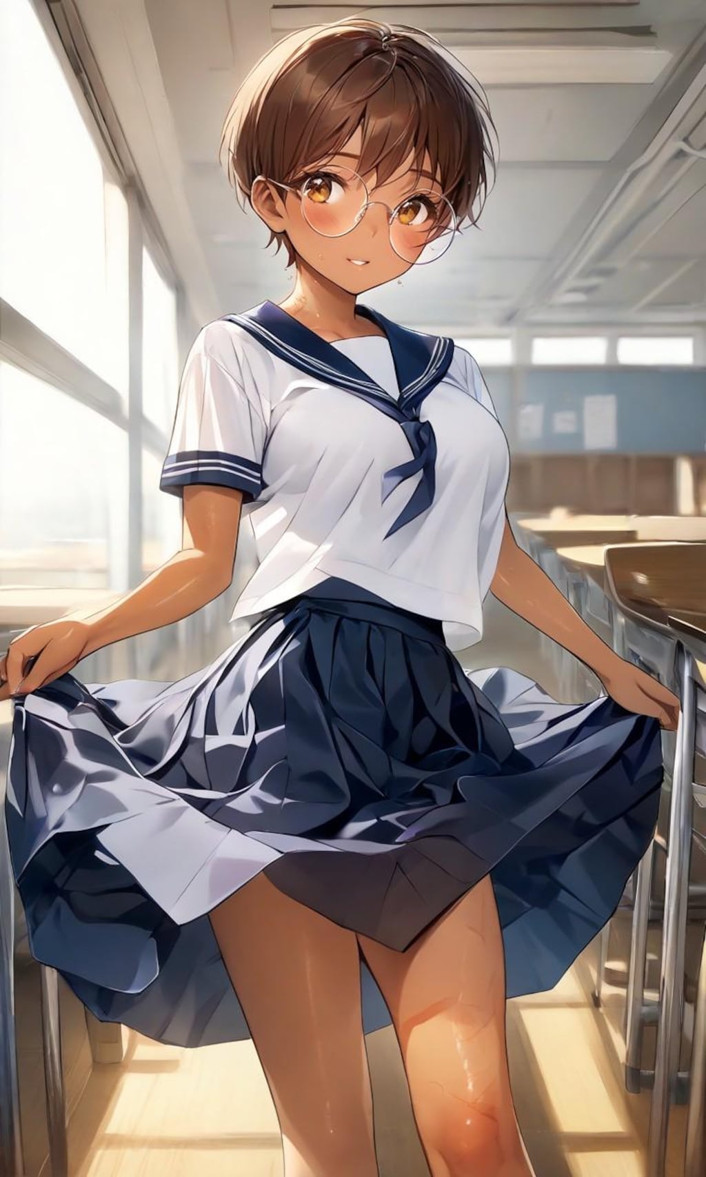 眼鏡っ娘女子高生