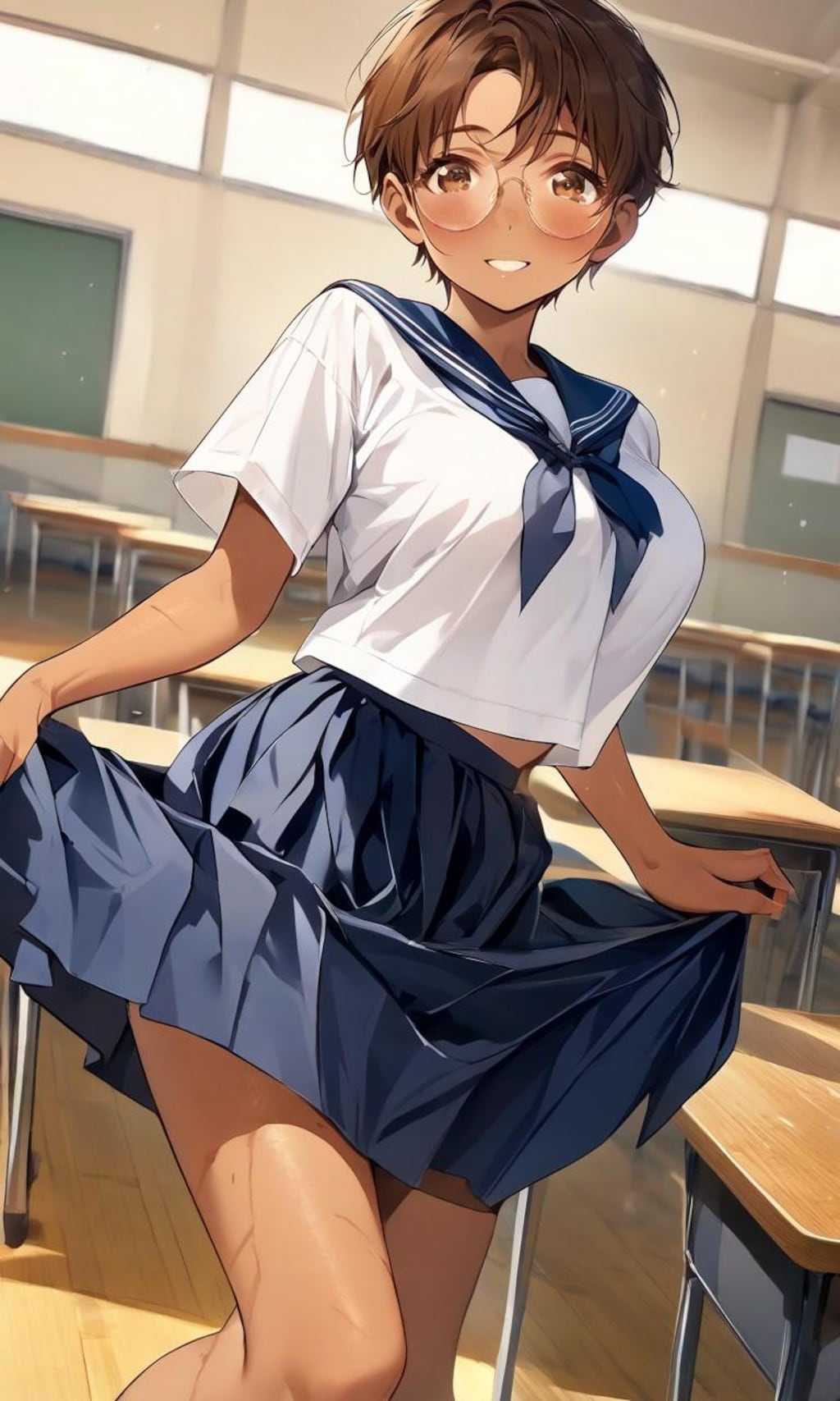 眼鏡っ娘女子高生