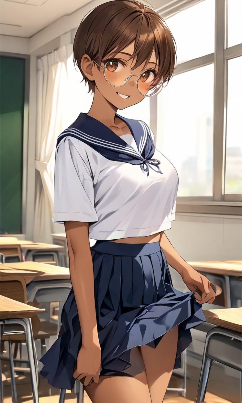 眼鏡っ娘女子高生