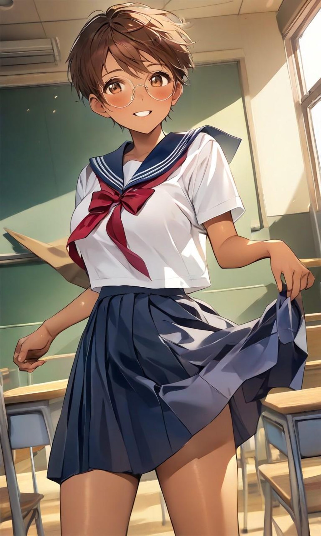 眼鏡っ娘女子高生