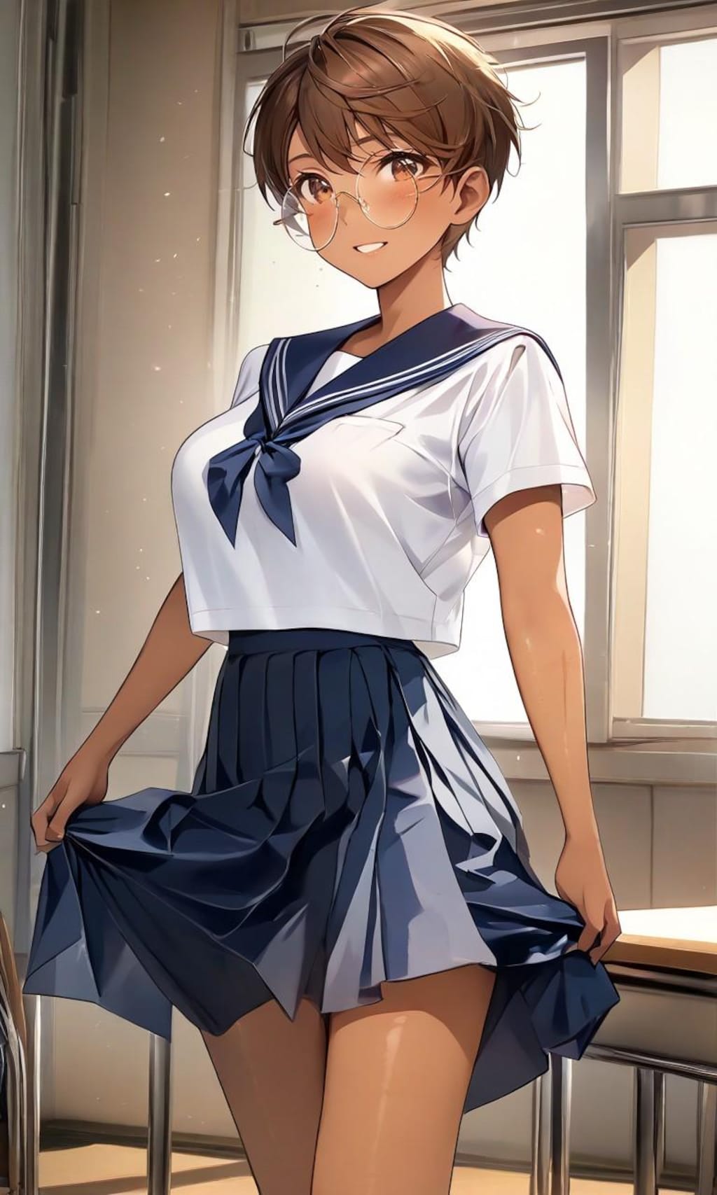 眼鏡っ娘女子高生