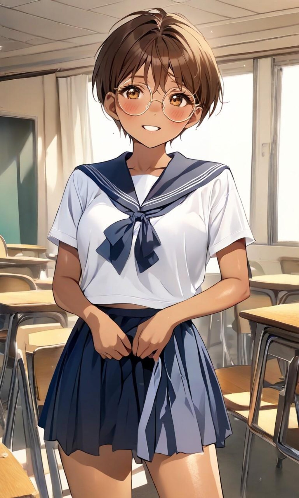 眼鏡っ娘女子高生