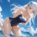銀髪彼女と泳ぎ三昧♬ 4枚目