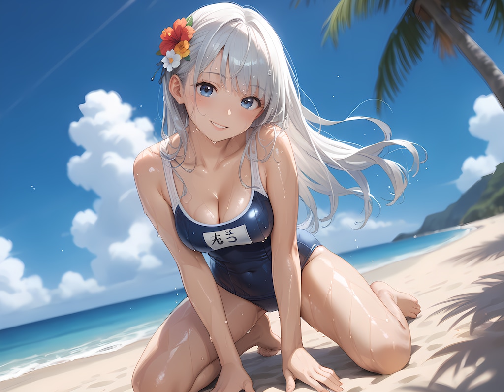 銀髪彼女と泳ぎ三昧♬