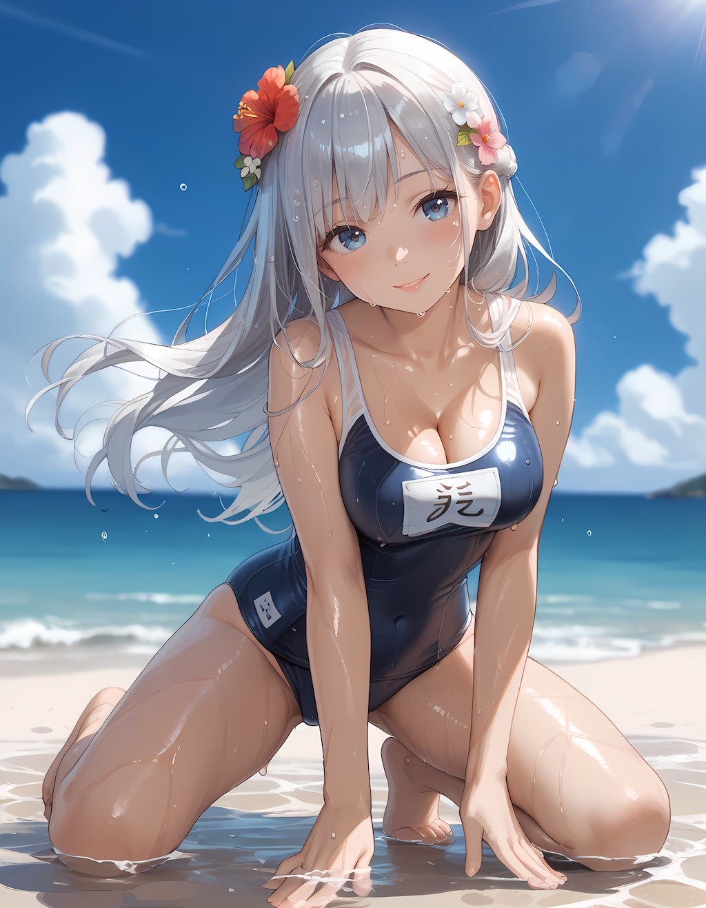 銀髪彼女と泳ぎ三昧♬