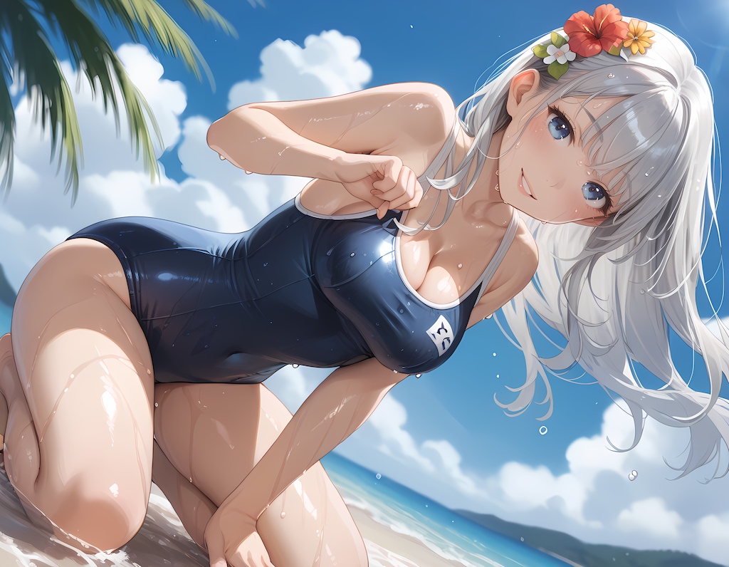 銀髪彼女と泳ぎ三昧♬