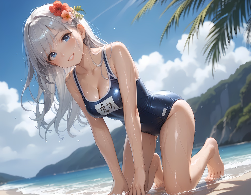 銀髪彼女と泳ぎ三昧♬