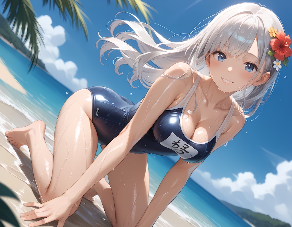 銀髪彼女と泳ぎ三昧♬