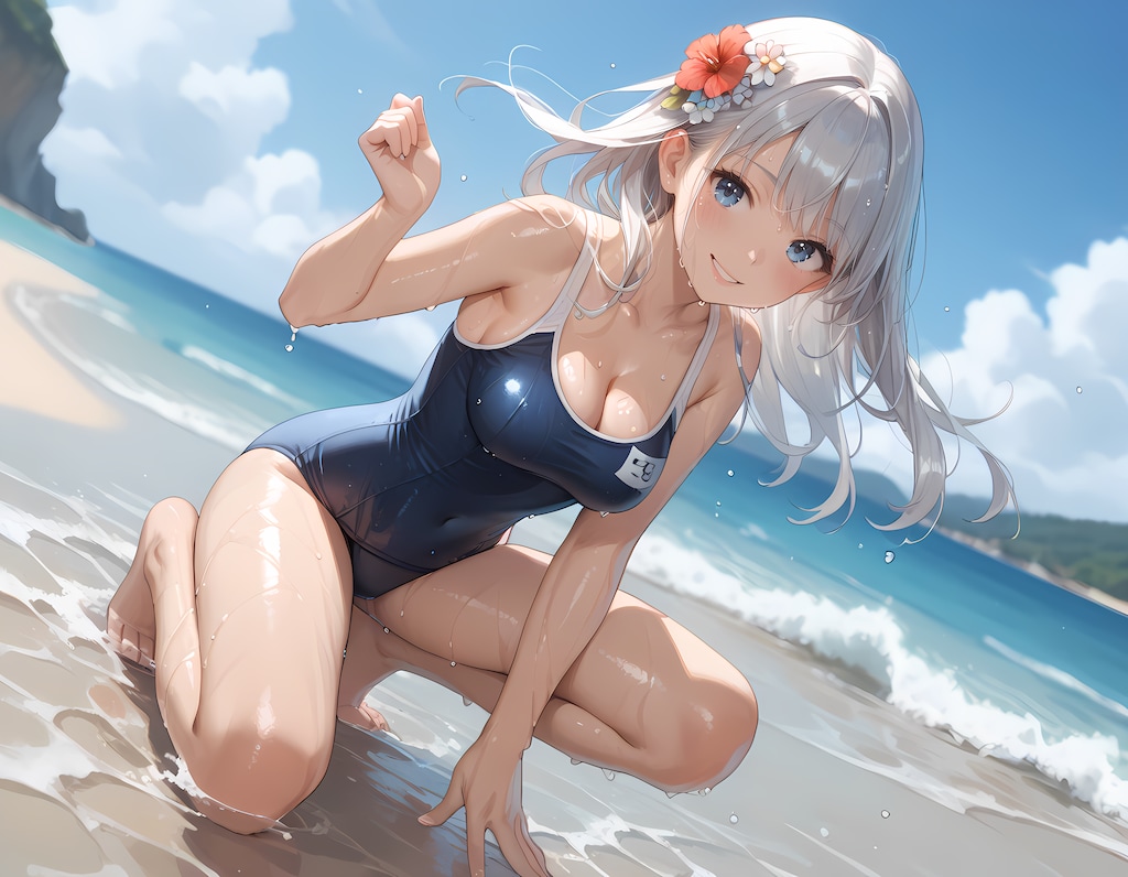 銀髪彼女と泳ぎ三昧♬