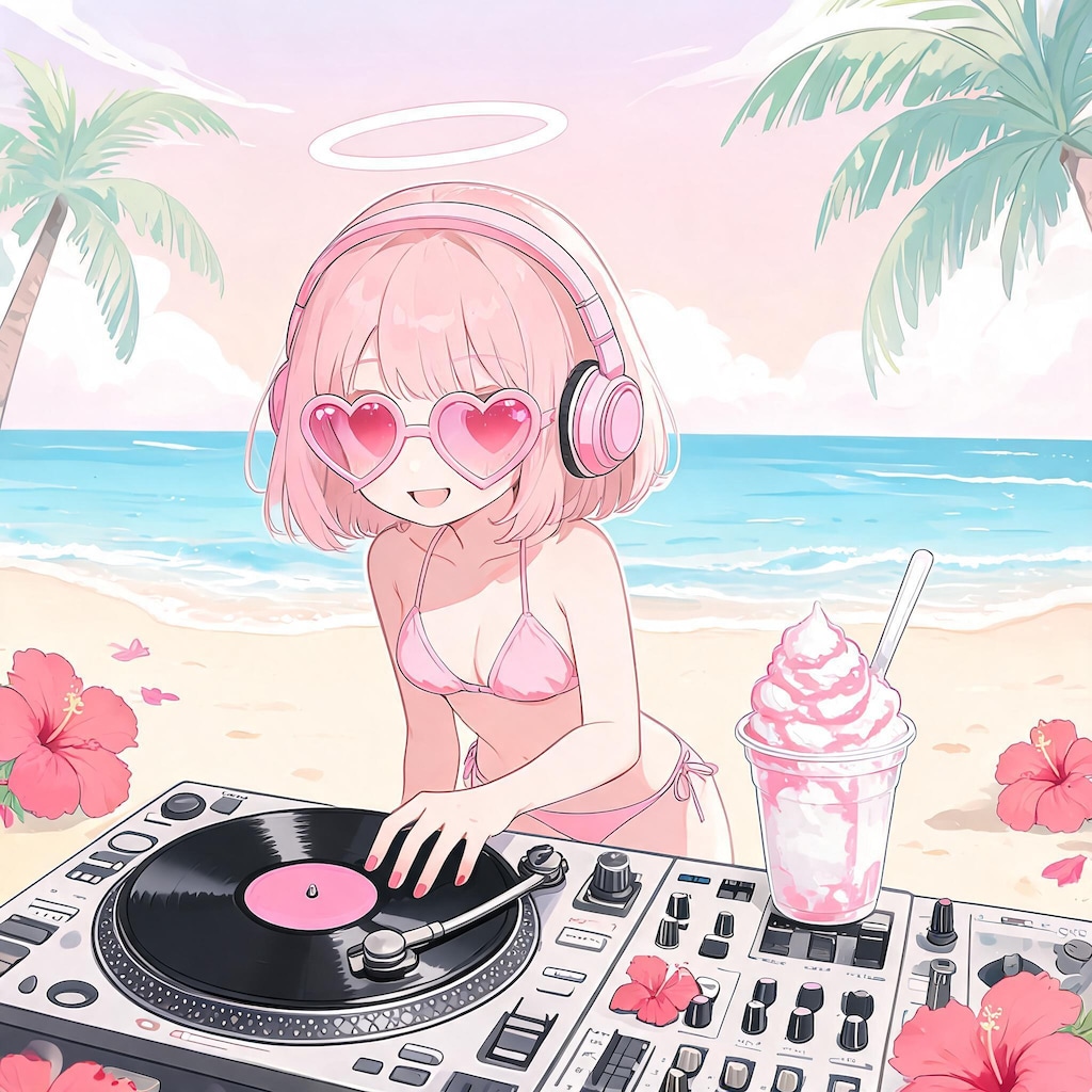 seedream5.0で南国リゾートDJ天使ちゃん260726