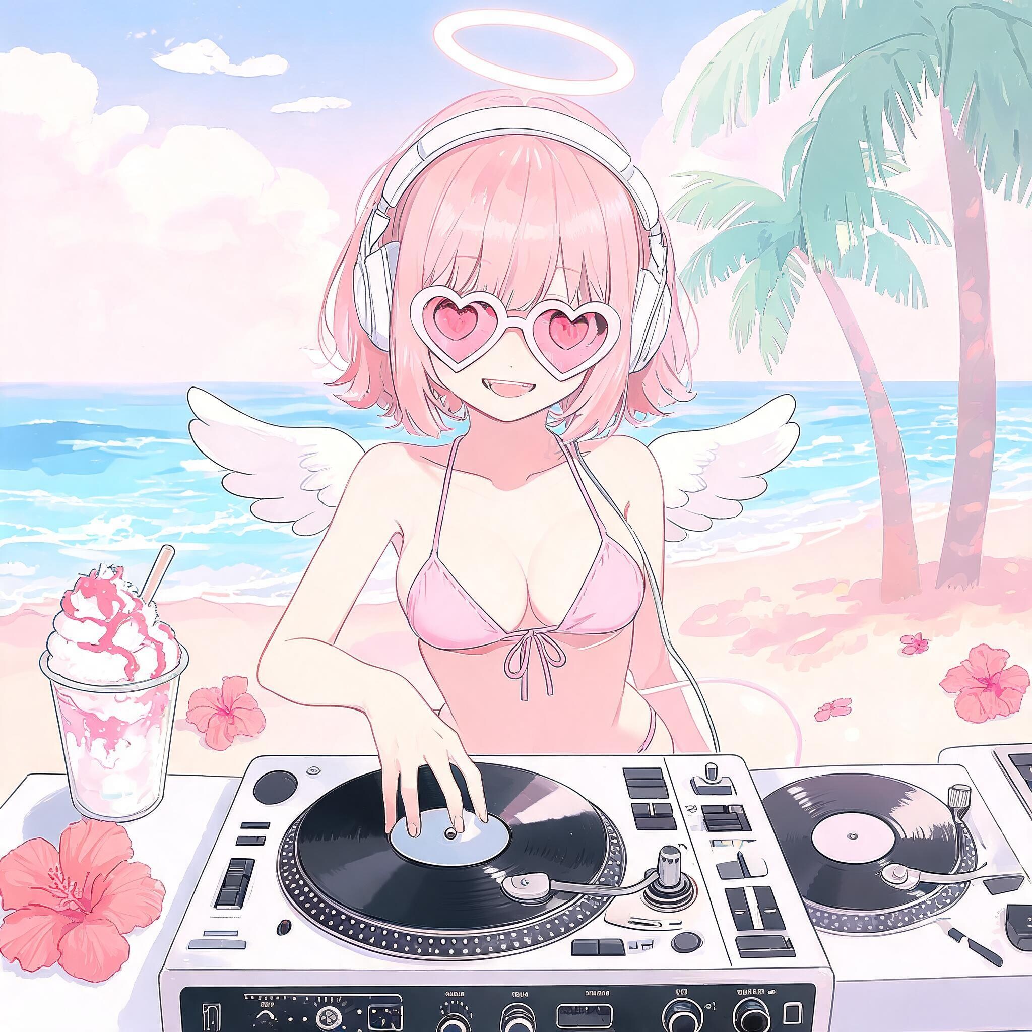 seedream5.0で南国リゾートDJ天使ちゃん260726