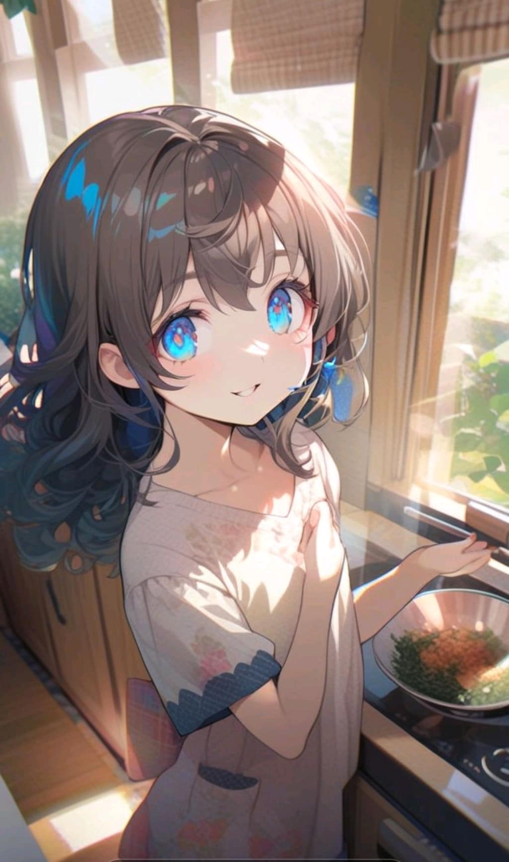 女の子　お勉強とお手伝い