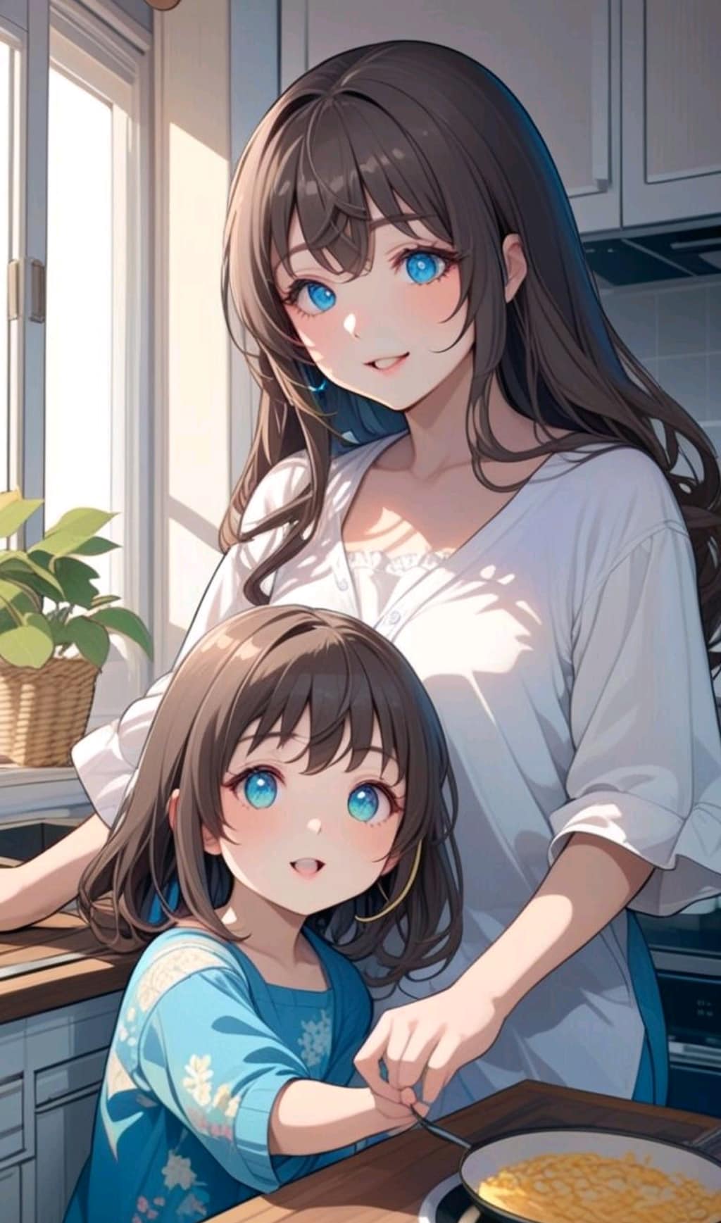 女の子　お勉強とお手伝い