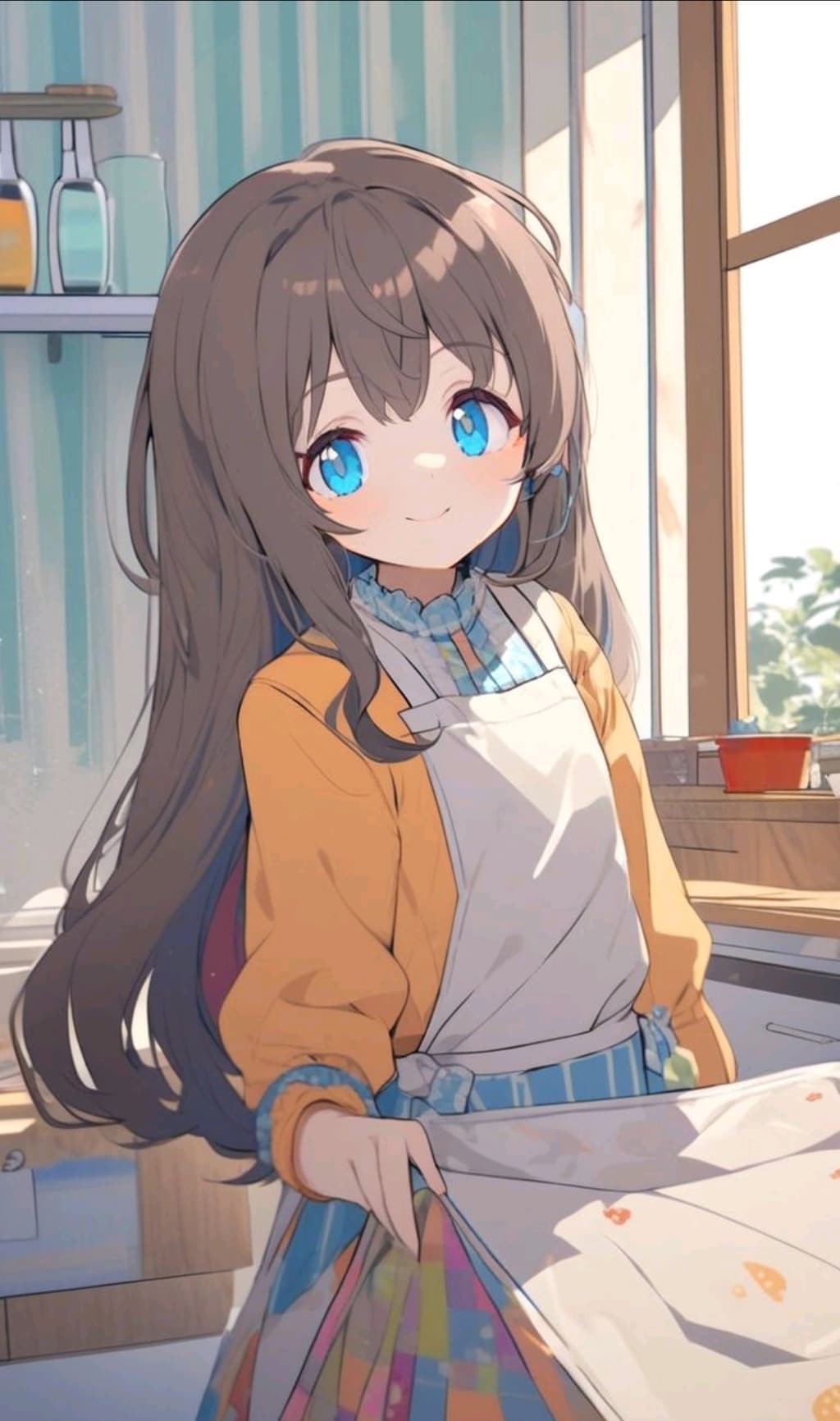 女の子　お勉強とお手伝い