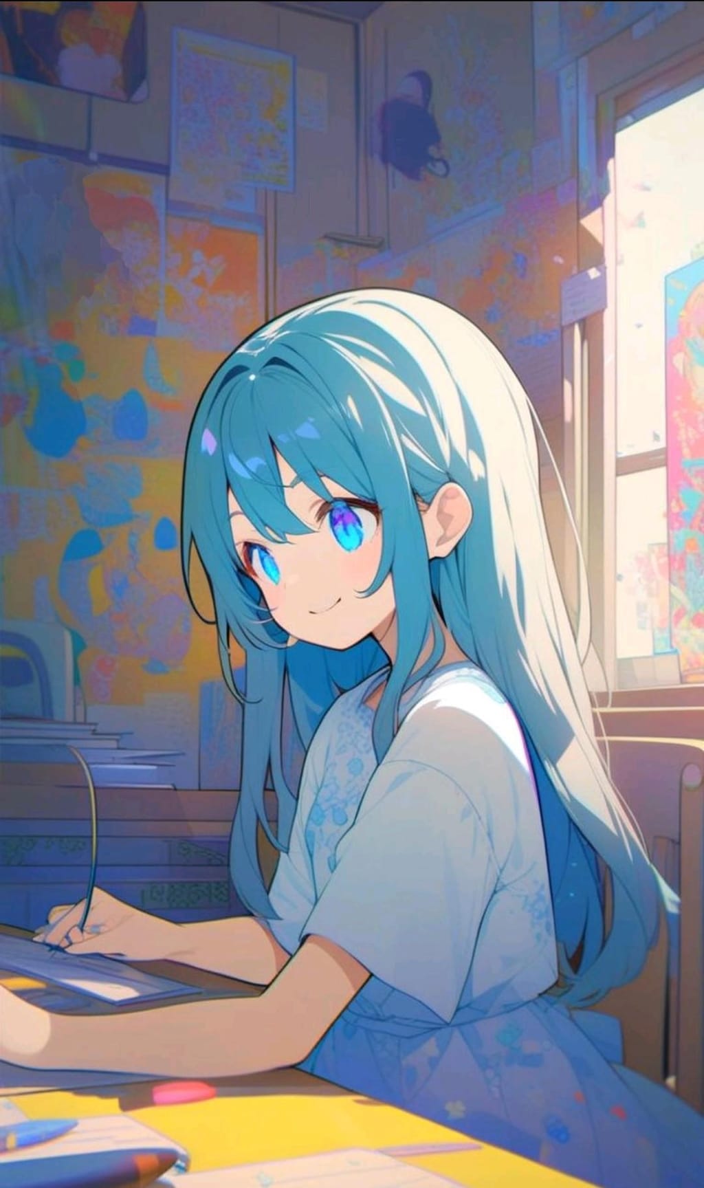 女の子　お勉強とお手伝い