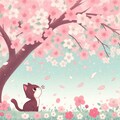 猫と桜 3枚目