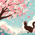 猫と桜 5枚目